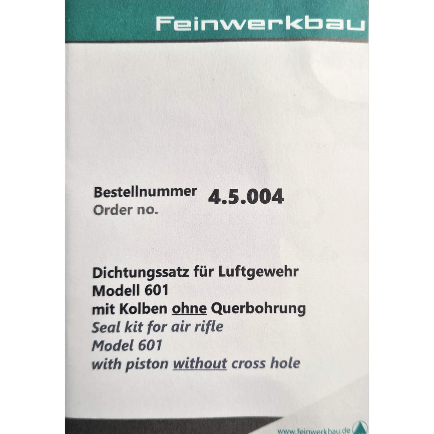FWB Seal Kit for Model 601 Air Rifle (with Piston)