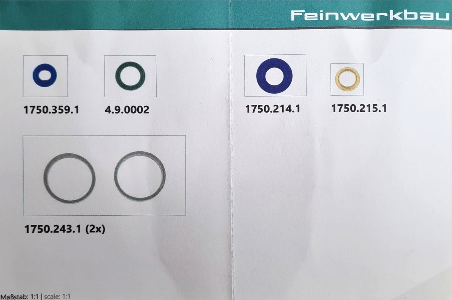 FWB Seal Kit for Model 600 Air Rifle (with Piston)