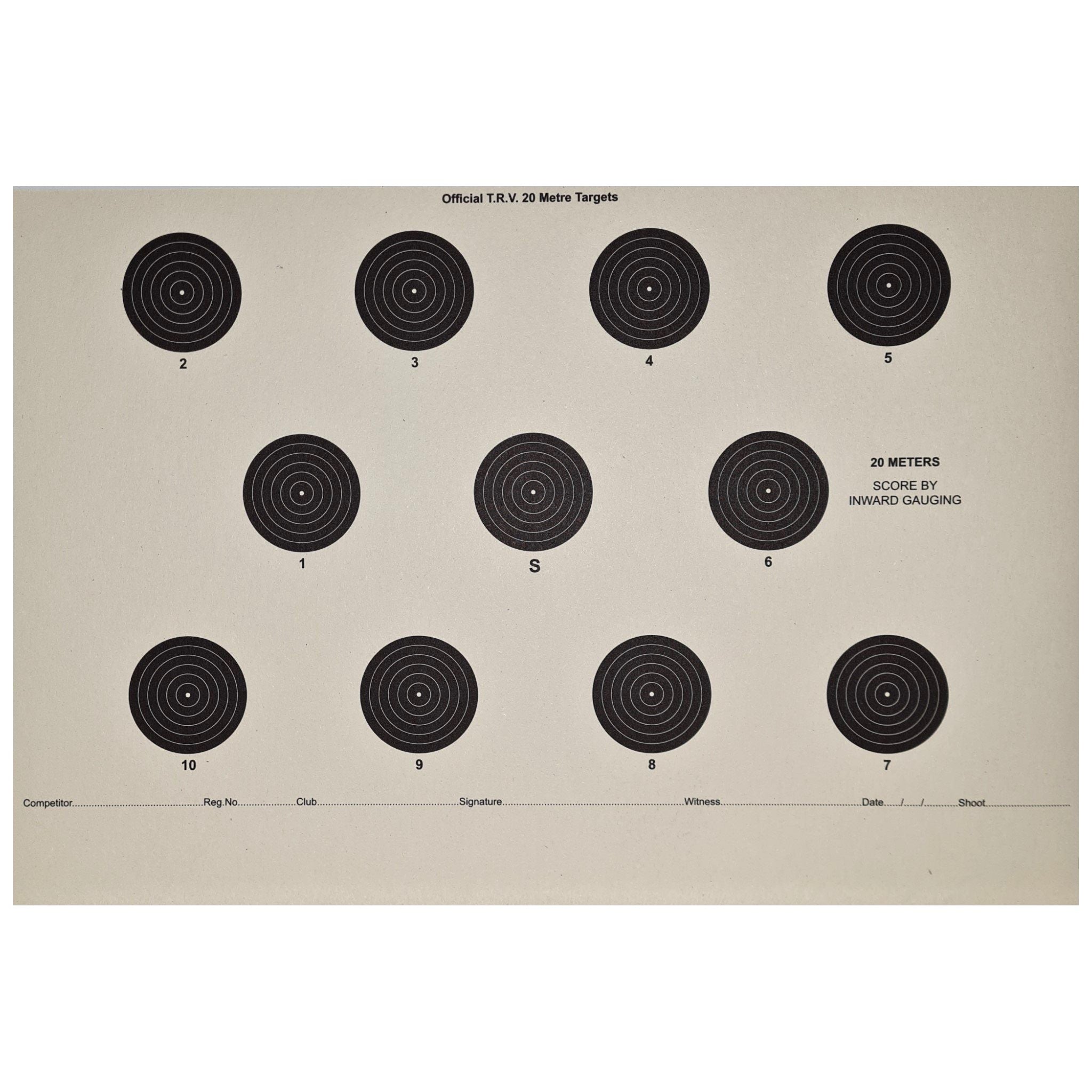 20m Prone Double Sided Target (250 Pack) – Target Rifle South Australia ...