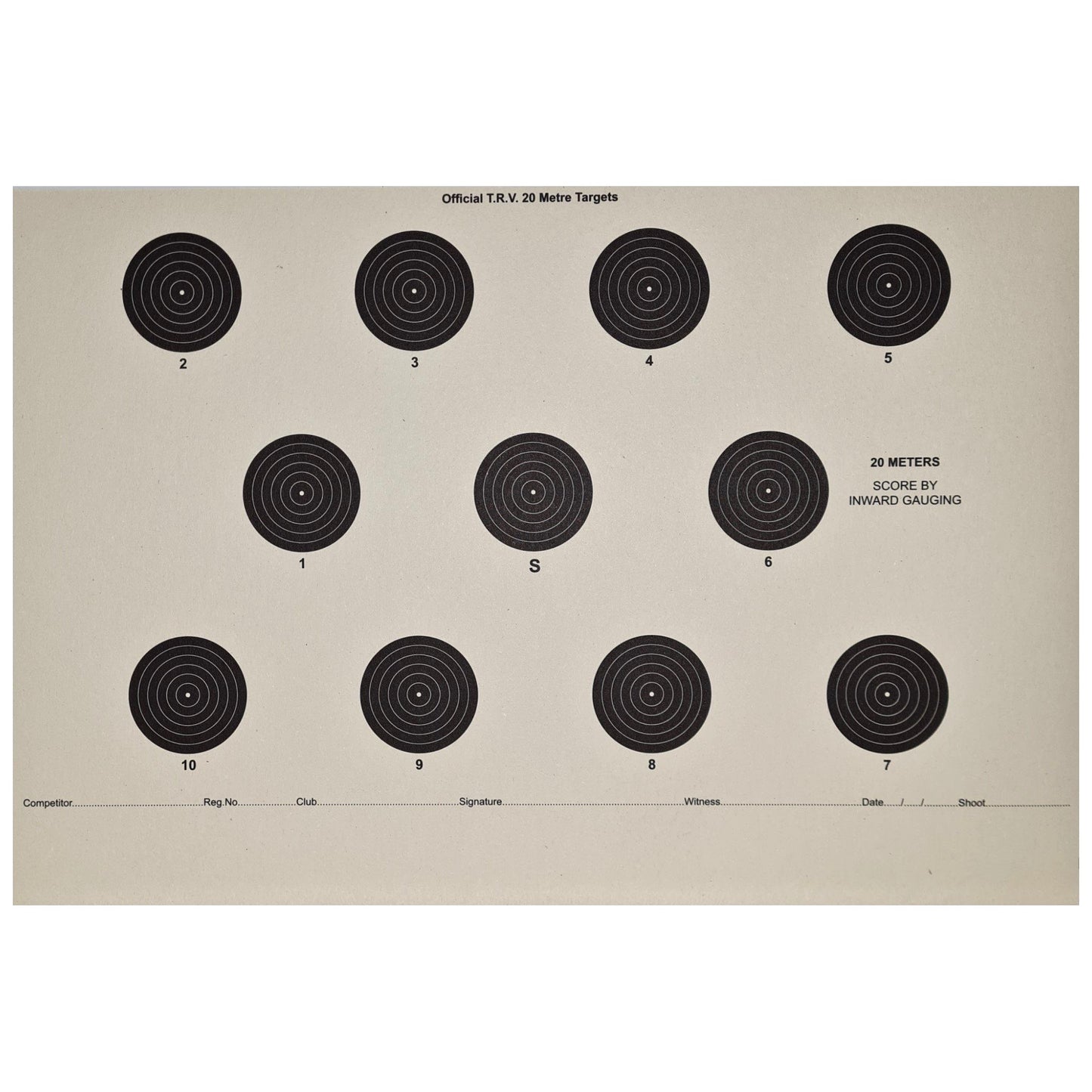 20m Prone Double Sided Target (250 Pack)