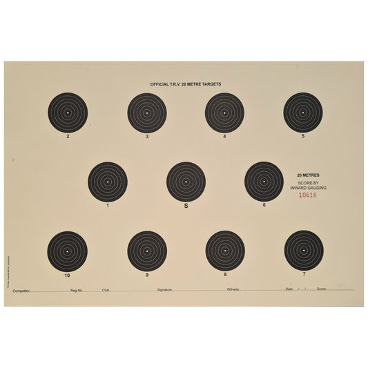 20m Prone Single Sided Target (250 Pack)