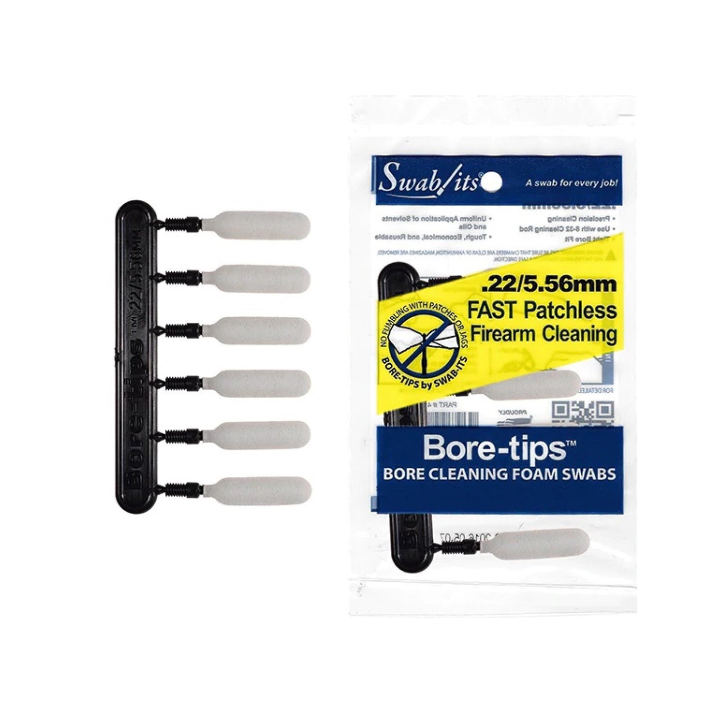 ahg Swab-Its Foam Bore-Tips, .22, 8/32" (Pack of 6)