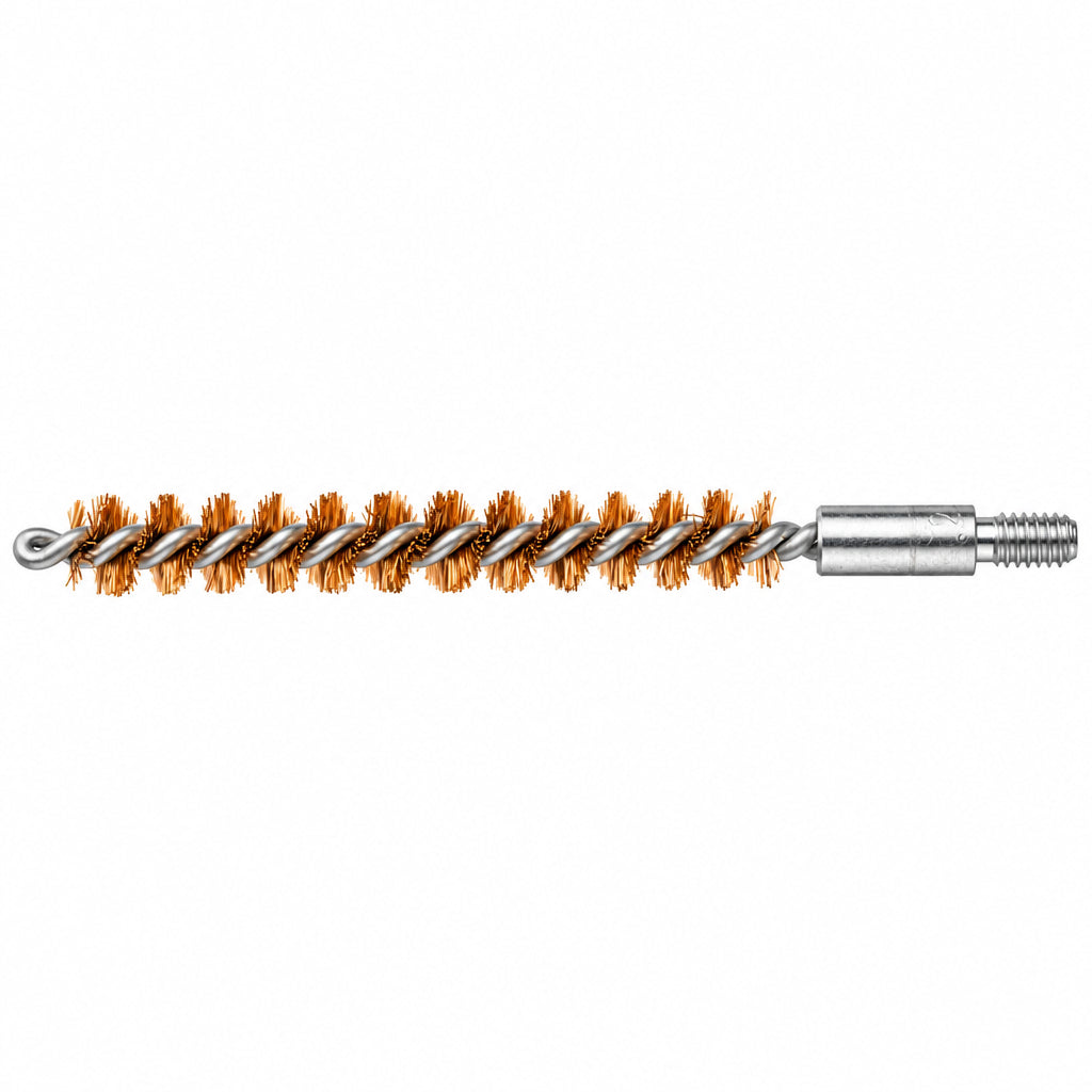 Solid Brass Bore Brush Adapter – 12GA, 5/16-26 Female To 8-32 Male Threads